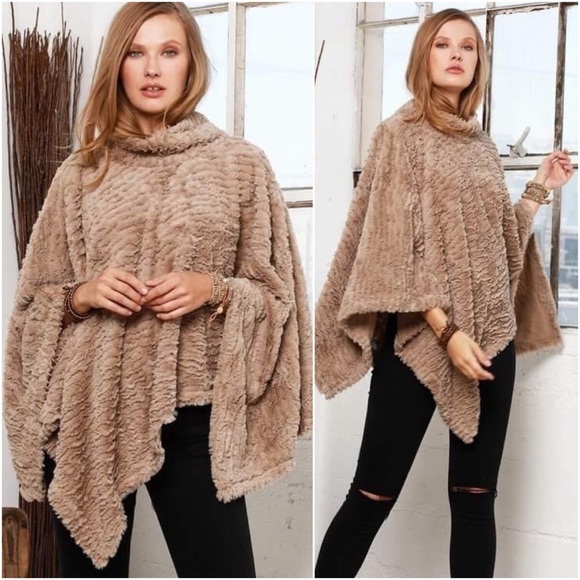 A Mermaid's Epiphany Sweaters - 🆕Back to Cool | Plush Fur High Neck Poncho